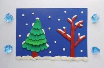 Поделка из пластилина Зима