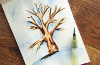 рисунок Зимнее дерево