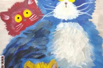 рисунок пушистые коты