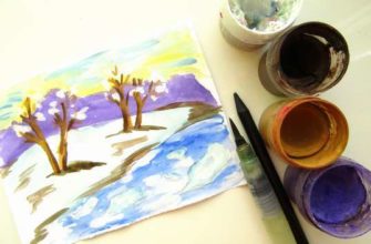 рисунок "Тает снег"