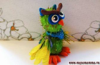 сова из природного материала