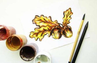 как нарисовать желуди