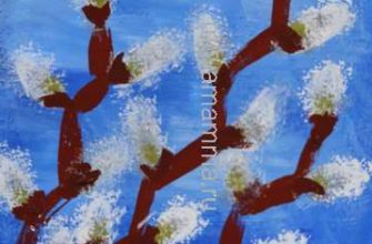 рисунок ветки вербы