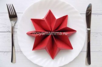 Рождественская звезда из сервировочной салфетки